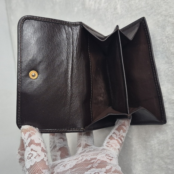 Gucci Dark Brown Bi-Fold Bamboo Leather Wallet - Picture 6 of 17